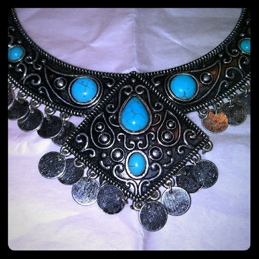 Turquoise Aztec Statement piece